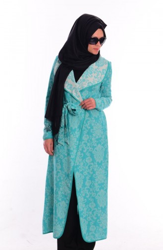 SUKRAN Patterned Cape 35627-03 Mint Green 35627-03