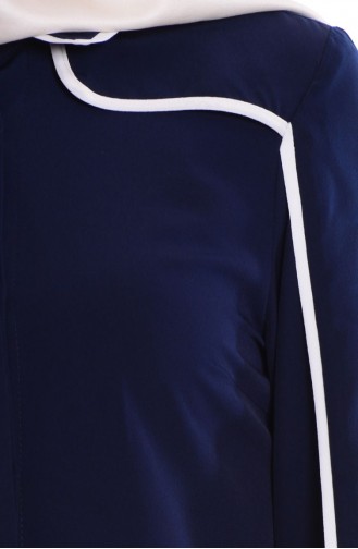 Uzun Krep Tunik 0814-04 Lacivert