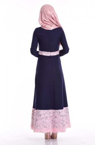Rosa Hijab-Abendkleider 0156-05