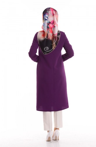 Uzun Krep Tunik 2033-05 Mürdüm