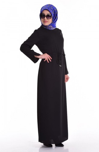 شوكران فستان بتصميم كريب 4193-01 لون أسود 4193-01