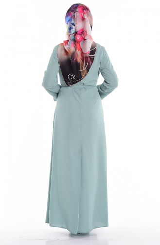 Green Almond Hijab Evening Dress 4193-03