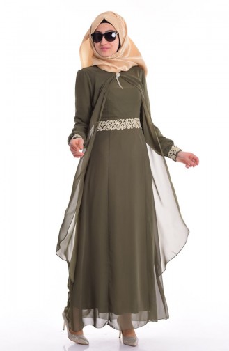 Hijab Kleid FY 52221-15 Khaki Grün 52221-15