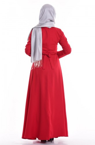 Red Hijab Dress 6516-05