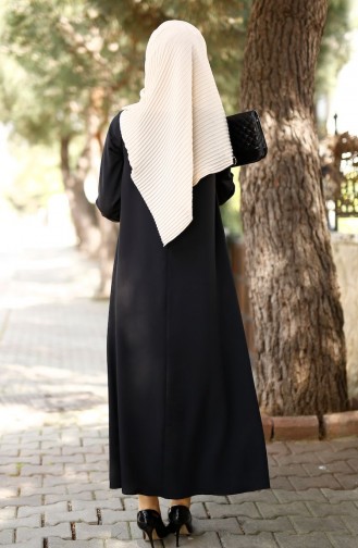 Schwarz Hijab Kleider 4182-02