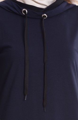 Kapüşonlu Spor Elbise 1058-03 Lacivert