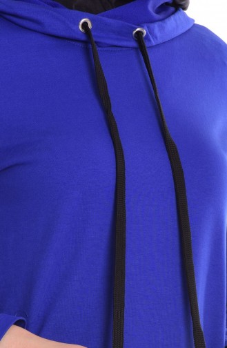 Saks-Blau Hijab Kleider 1058-04