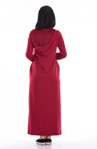 Claret Red Hijab Dress 1058-05