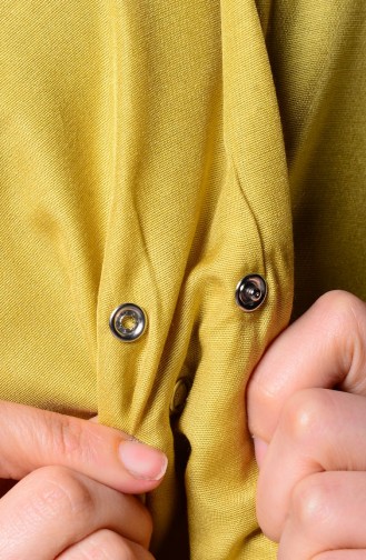 Yellowish Green Snap Button Shawl 1-14