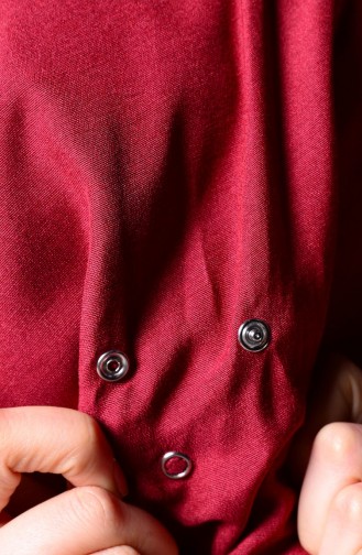 Claret Red Snap Button Shawl 1-15