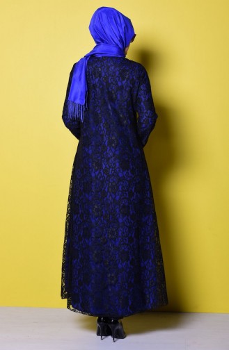 Abaya  35598-04 Noir Bleu Roi 35598-04