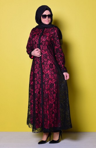 Abaya 35598-06 Noir Fushia 35598-06