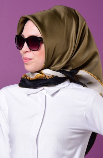 Polo İst Eşarp 5046-10 Yağ Yeşili Lacivert
