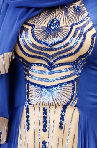 فستان الحفلات للمحجبات أزرق ملكي 0048-01