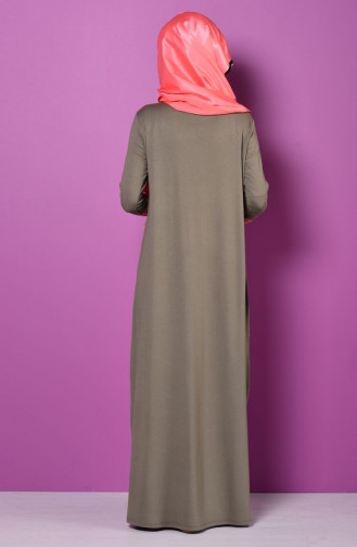Khaki Hijab Dress 4487-01