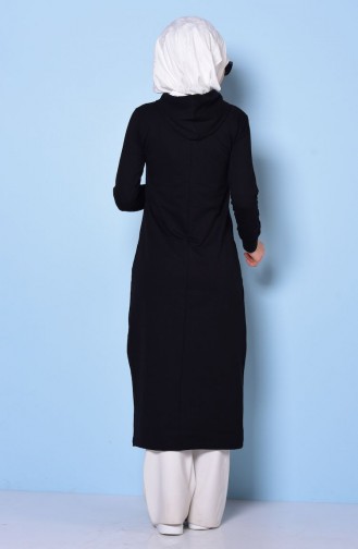 Schwarz Hijab Kleider 0902-02