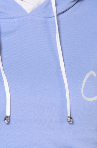Kapüşonlu Spor Elbise 0902-04 Buz Mavi