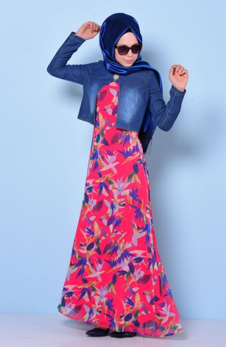 Fuchsia Hijab Dress 55864-04