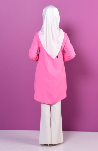 Sivri Yaka Tunik Gömlek 5071-14 Pembe