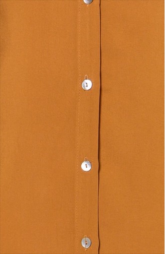 Uzun Yırtmaçlı Tunik 6133-11 Hardal Rengi