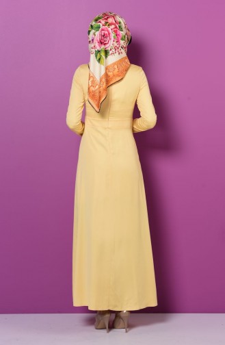 Gelb Hijab Kleider 7073-03