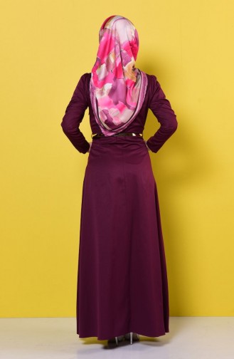 فستان بقلادة لون توتي 2201-01