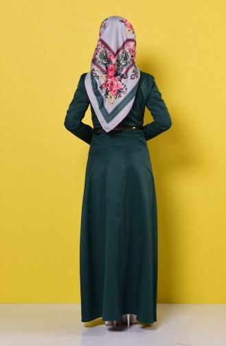 Emerald Green Hijab Dress 2201-03