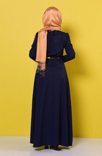 Dunkelblau Hijab Kleider 2201-04