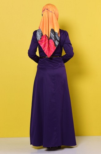 فستان بقلادة لون بنفسجي 2201-08