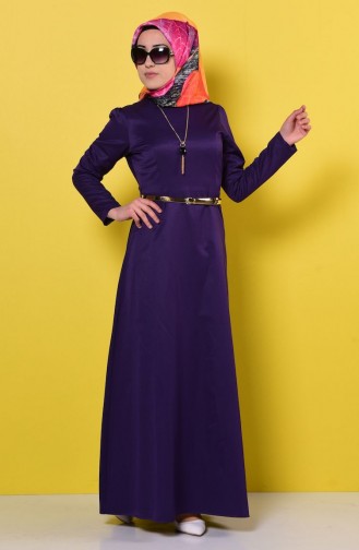 Purple Hijab Dress 2201-08