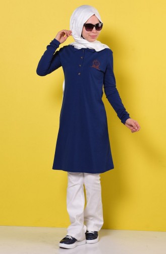 Polo Yaka Tunik 2447-01 Lacivert