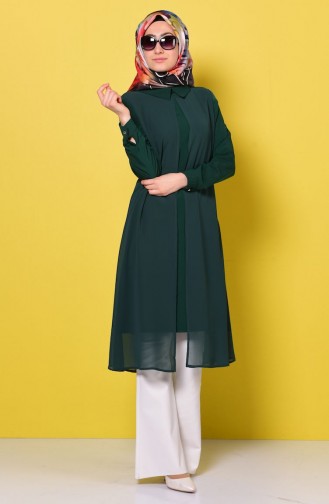 Şifon Krep Tunik 1234-07 Yeşil