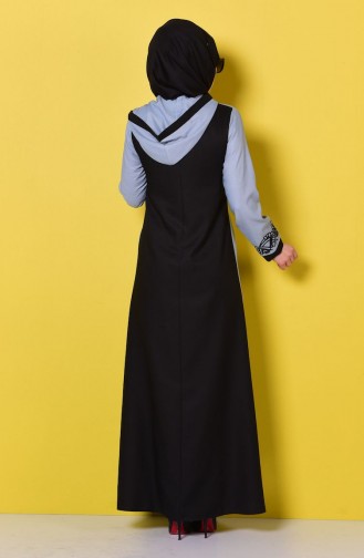 Abaya Bordée 81133-03 Bleu 81133-03