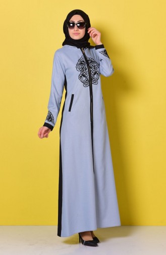 Abaya Bordée 81133-03 Bleu 81133-03