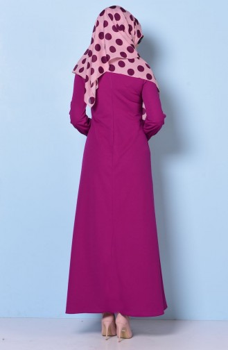 Plum Hijab Dress 8008-07