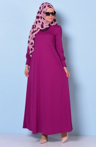 Plum Hijab Dress 8008-07