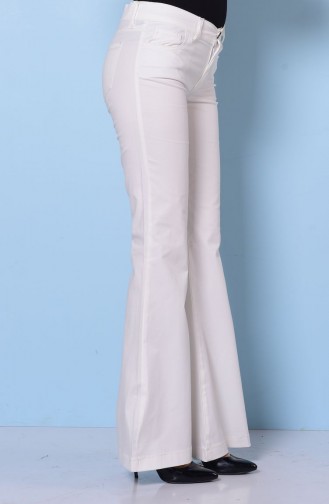 Pantalon Pattes éléphan 8868-02 Blanc 8868-02