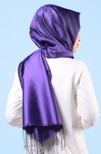 İnce Tafta Şal 9025-27 Mor Siyah