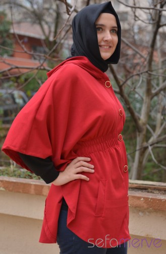 Uzun Elbise ve Panço Kombinler NVN 5608-04 Kırmızı