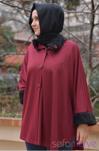 Uzun Elbise ve Panço Kombinler NVN 5646-03 Bordo