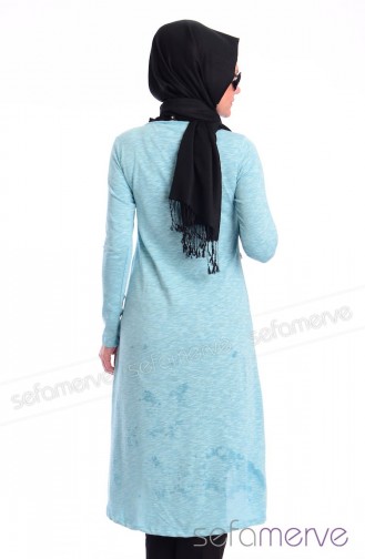Uzun Penye Tunik 1490-01 Mint Yeşil