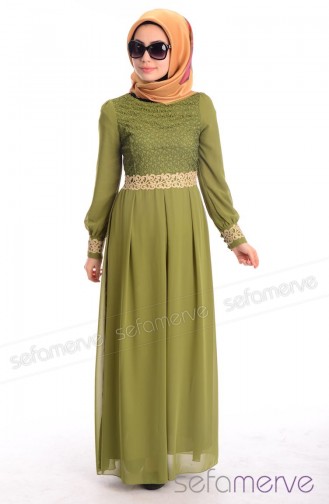 فستان أخضر 51983-09