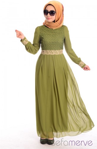 Pistachio Green Hijab Dress 51983-09