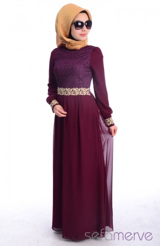 Plum Hijab Dress 51983-10