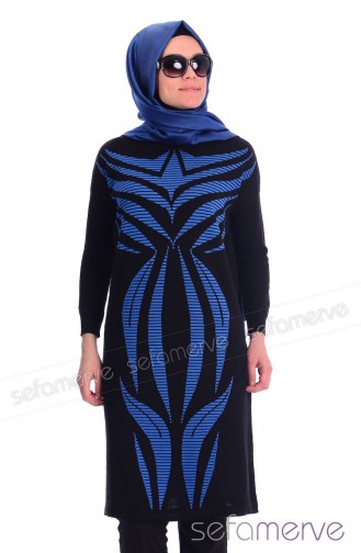 Triko Tunik 3266-08 Siyah Saks