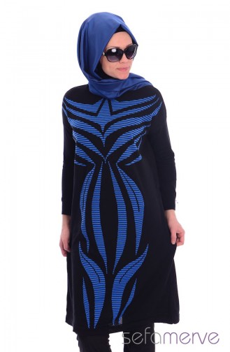 Triko Tunik 3266-08 Siyah Saks