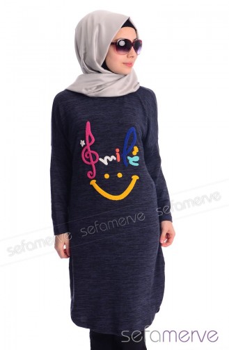 Tesettür Tunik HLY 4743KLY-01 Lacivert