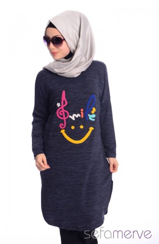 Tesettür Tunik HLY 4743KLY-01 Lacivert