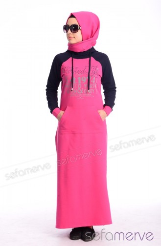 Navy Blue Hijab Dress 1000-01