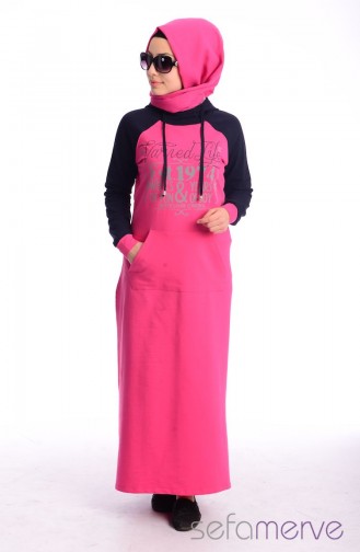 Dunkelblau Hijab Kleider 1000-01
